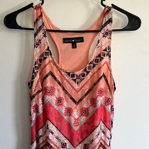 Derek Heart Racerback Maxi dress - coral print - small